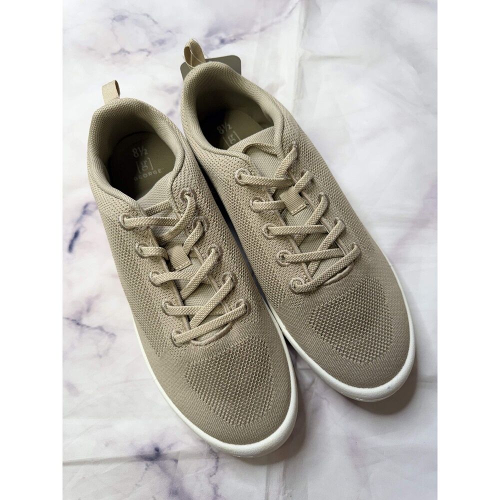 George Men's Khaki Knit Sneakers 8.5
